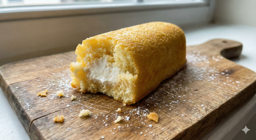 A half-eaten Twinkie on a rustic wooden board, symbolizing the distractions men often consume. A visual metaphor for choosing purpose over passivity — aligned with PathForgeXP’s mission to guide fathers toward intentional living and lasting connection.